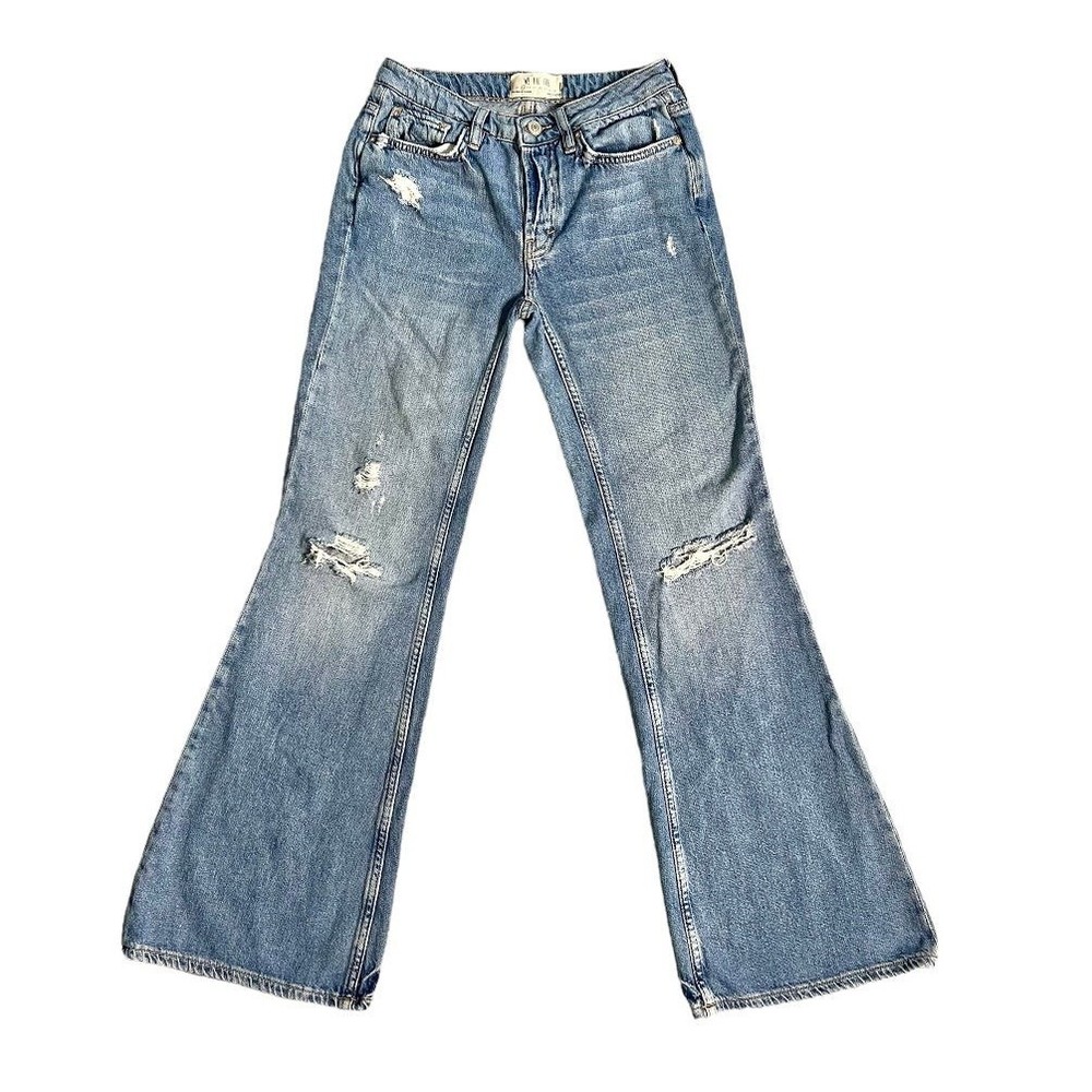 Free People We The Free Heritage Flare Distressed Jeans - Size 25
